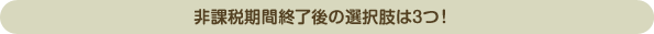 非課税期間終了後の選択肢は3つ！
